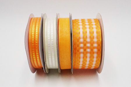 Lively Orange Tone Sheer Ribbon Set